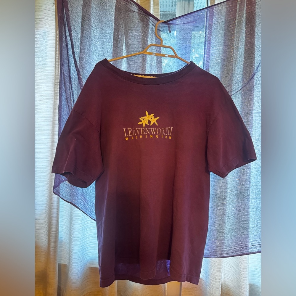 Vintage Purple Graphic Leavenworth Washington Oversized Tee